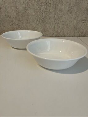 Corelle Winter Frost White Round Cereal Bowl Set of 2 Vitrelle Soup 6” Bowls